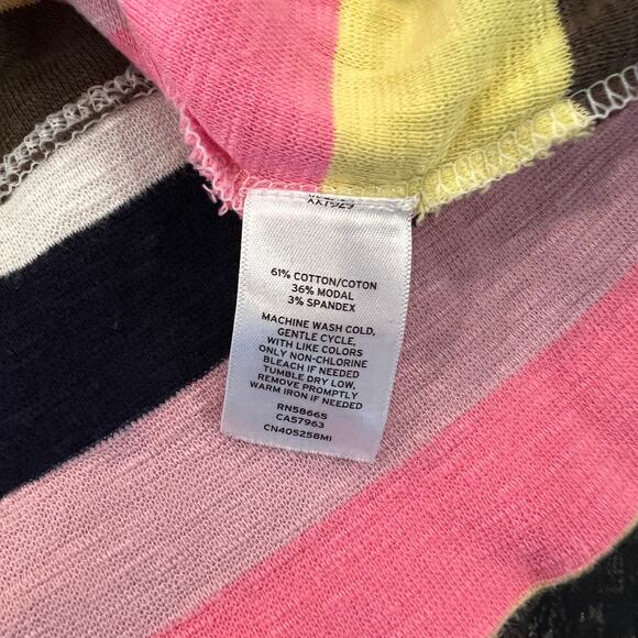Caslon Yellow, Pink, Navy, Green & Ivory Light Weight Boatneck Sweater - SIZE M - Picture 6 of 6